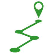 Icon dunkelgrün für Routenplanung